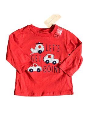 First Impressions Infant Long Sleeve 'Car' Shirt-Orange-Sz 6-9M-NWT